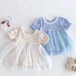 【66-90cm】ロンパース ベビー ワンピース風 無地 ファッション - 画像 (7)