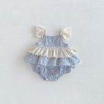 【66-90cm】ロンパース チェック フリル 可愛い ベビー服 - 画像 (3)