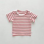 【73-100cm】半袖Tシャツ 肌触り 優しい 無地ORボーダー柄 - 画像 (12)