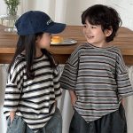 【80-140cm】Tシャツ ボーダー ドロップショルダー - 画像 (8)