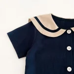 【80-130cm】セットアップ ベビー セーラー風  ナチュラル - 画像 (14)