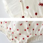 【66-90cm】ロンパース レッド ドット フリル - 画像 (8)
