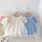 【66-90cm】ロンパース ベビー ワンピース風 無地 ファッション - 画像 (10)