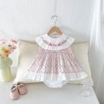 【66-90cm】ロンパース ベビー ピンク ストライプ スウィート - 画像 (4)