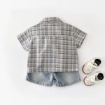 【73-120cm】Tシャツ 恐竜 チェック 男の子 トップス - 画像 (6)
