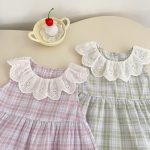 【73-120cm】セットアップ ノースリーブ チェック - 画像 (9)