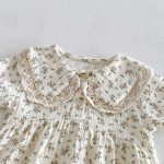【66-90cm】ロンパース＆帽子 フラワー柄 可愛い ベビー服 - 画像 (8)
