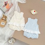 【73-120cm】セットアップ チェック ベスト＆ブルマ - 画像 (6)