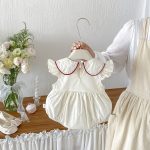 【66-90cm】ロンパース 可愛い フリル刺繡 ベビー服 - 画像 (5)