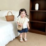 【73-120cm】ブラウスorショートパンツ 可愛い パフスリーブ