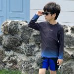 【95-160cm】水着 クール 長袖 セパレートスイムウェア