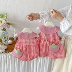【66-90cm】ロンパースorワンピース チェック柄 キュート - 画像 (4)