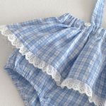 【66-90cm】セットアップ ベビー チェック柄 フリル - 画像 (9)