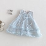 【73-100cm】ワンピース ベビー メッシュ ノースリープ かわいい - 画像 (2)
