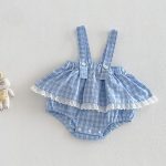 【66-90cm】セットアップ ベビー チェック柄 フリル - 画像 (7)