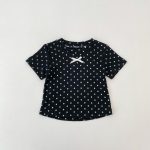 【73-130cm】Tシャツ ドット柄 リボン付き 合わせやすい - 画像 (21)
