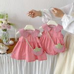 【66-90cm】ロンパースorワンピース チェック柄 キュート - 画像 (3)