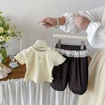 【73-100cm】半袖Tシャツorパンツ ベビー ニット シンプル - 画像 (4)