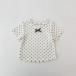 【73-130cm】Tシャツ ドット柄 リボン付き 合わせやすい - 画像 (17)