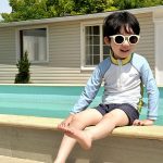 【75-135cm】水着 ハーフジッパー 長袖 セパレートスイムウェア - 画像 (2)