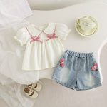 【73-110cm】ベストorパンツ ベビー リボン付き スウィート - 画像 (2)