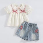 【73-110cm】ベストorパンツ ベビー リボン付き スウィート - 画像 (6)