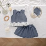 【73-130cm】ベストorパンツ 女の子 レース おしゃれ