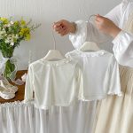 【73-100cm】トップス ベビー フリル 丸襟 無地 - 画像 (4)