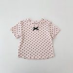 【73-130cm】Tシャツ ドット柄 リボン付き 合わせやすい - 画像 (19)