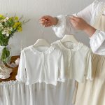 【73-100cm】トップス ベビー フリル 丸襟 無地 - 画像 (3)