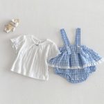 【66-90cm】セットアップ ベビー チェック柄 フリル - 画像 (3)