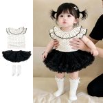 【66-120cm】トップス or フレアスカート ベビー 女の子 ドット レース襟 フリル袖 - 画像 (3)
