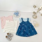 【73-130cm】サロペット リボン付き デニム ゆったり - 画像 (6)