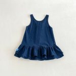 【80-120cm】ワンピース ベビー リボン付き ノースリープ - 画像 (6)