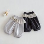 【73-100cm】パンツ フリル 切り替え スウィート - 画像 (2)