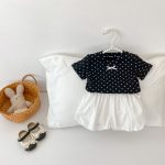 【73-130cm】Tシャツ ドット柄 リボン付き 合わせやすい - 画像 (14)