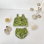 【73-110cm】セットアップ ベビー レース プリント - 画像 (2)