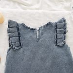 【73-130cm】ワンピース ウォッシュド デニム フリル - 画像 (6)