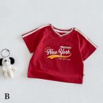 【73-120cm】半袖Ｔシャツorショートパンツ ベビー  Vネックロゴ ボーダー - 画像 (9)