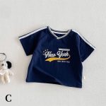 【73-120cm】半袖Ｔシャツorショートパンツ ベビー  Vネックロゴ ボーダー - 画像 (8)