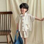 【80-150cm】セットアップ or ワンピース キッズ服 ナチュラル - 画像 (9)