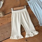 【73-100cm】パンツ ベビー フリル 刺繍ロゴ - 画像 (5)