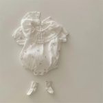 【66-90cm】ロンパース ベビー チェック フラワーラッフルカラー - 画像 (8)