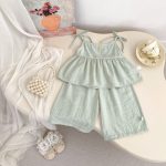 【73-120cm】セットアップ ベビー 女の子 キャミソール＆ワイドパンツ - 画像 (6)