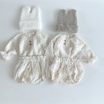【66-100cm】セットアップ INS映え ドットOR花柄 コットン クレープ