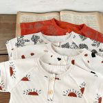 【73-120cm】セットアップ 北欧風 ワッフル 半袖 - 画像 (16)