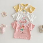 【73-120cm】半袖Ｔシャツ ベビー フリル襟 カートゥーン - 画像 (13)