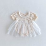 【66-90cm】ロンパース ベビー ワンピース風 無地 ファッション - 画像 (14)