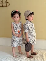 【80-150cm】セットアップ or ワンピース 総柄プリント - 画像 (13)