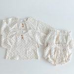 【66-100cm】セットアップ INS映え ドットOR花柄 コットン クレープ - 画像 (7)